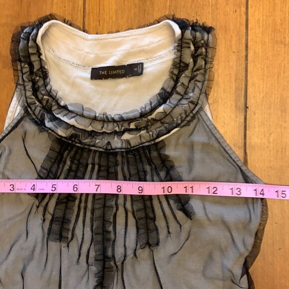 The Limited Tank Top Black Tulle Overlay XS - Picture 5 of 6